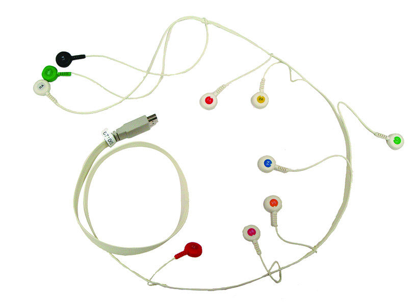12-CH ECG Holter Patient Cable w/10 Leads